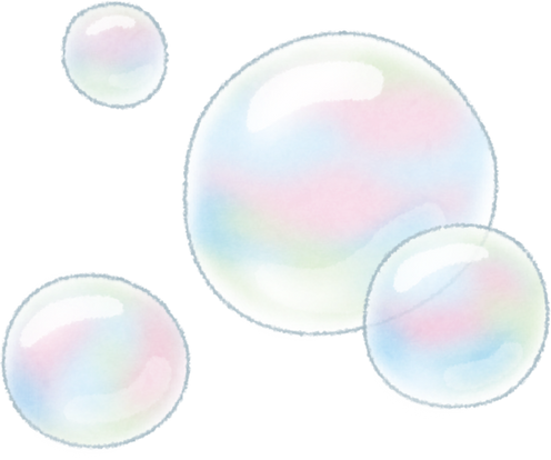Watercolor Illustration of Floating Soap Bubbles